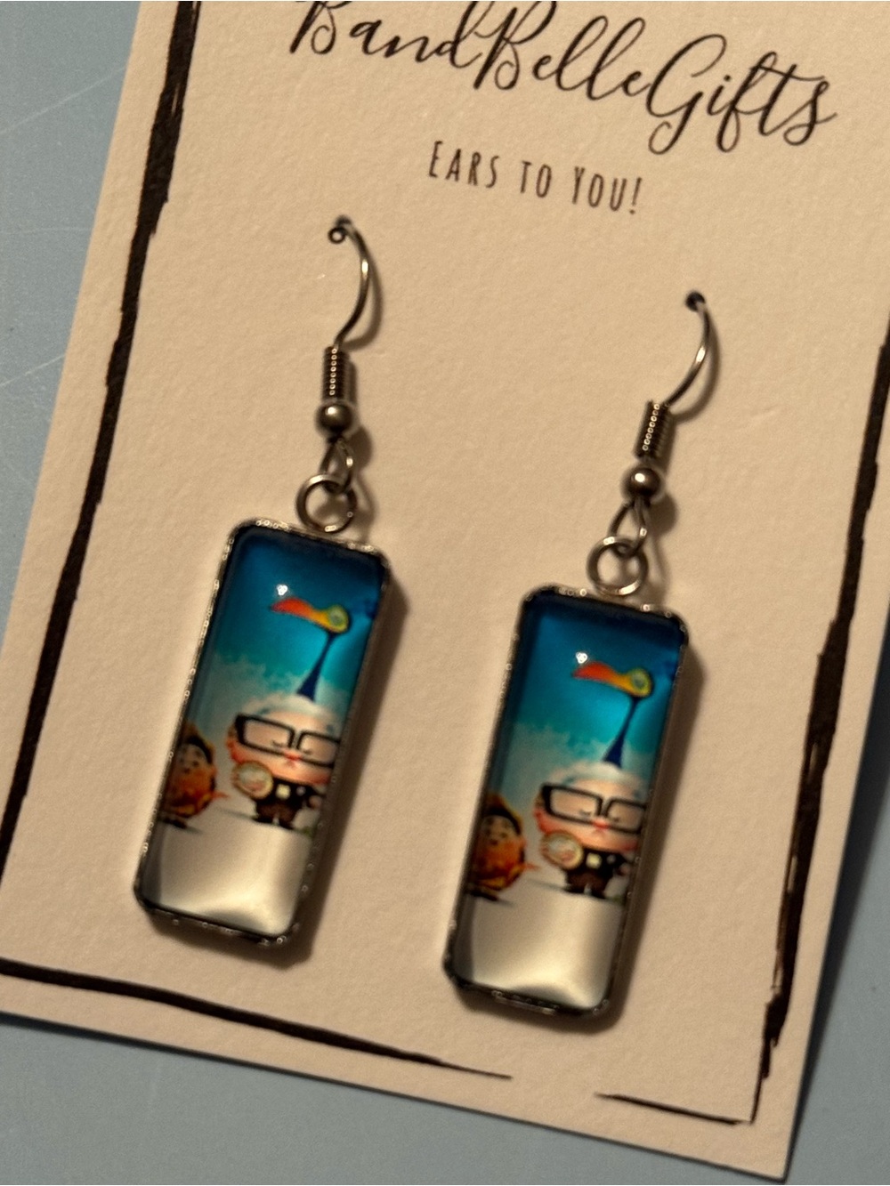 Disney Fan Glass Dangle Earrings: Kevin and Friends